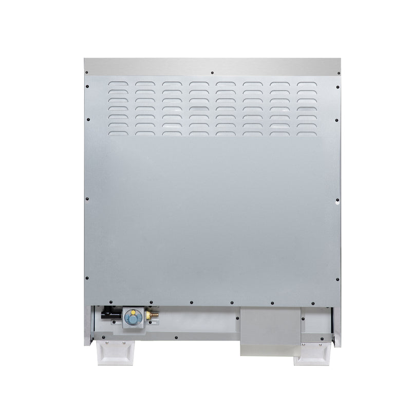 Forno Capriasca 30" Freestanding French Door Dual Fuel Range in White with 5 Brass Burners, Air Fryer Kit, Rotisserie Kit, Wok Support & Griddle in White with Antique Brass Accents, FFSGS6387-30WHT