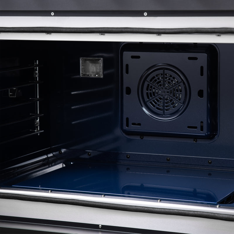 Forno Capriasca 36" 5.36 cu. ft. Dual Fuel Range with 6 Brass Burners, Air Fryer Kit, Rotisserie Kit, Wok Support & Griddle in Black with Antique Brass Handles, FFSGS6387-36BLK