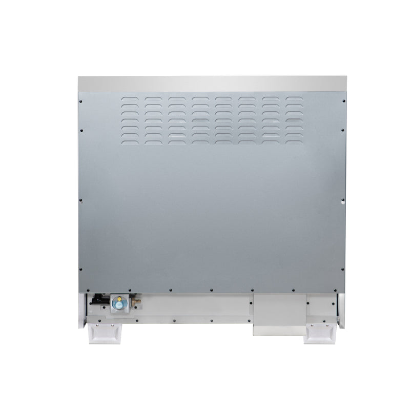 Forno Capriasca 36" 5.36 cu. ft. Dual Fuel Range with 6 Brass Burners, Air Fryer Kit, Rotisserie Kit, Wok Support & Griddle in White with Antique Brass Handles, FFSGS6387-36WHT