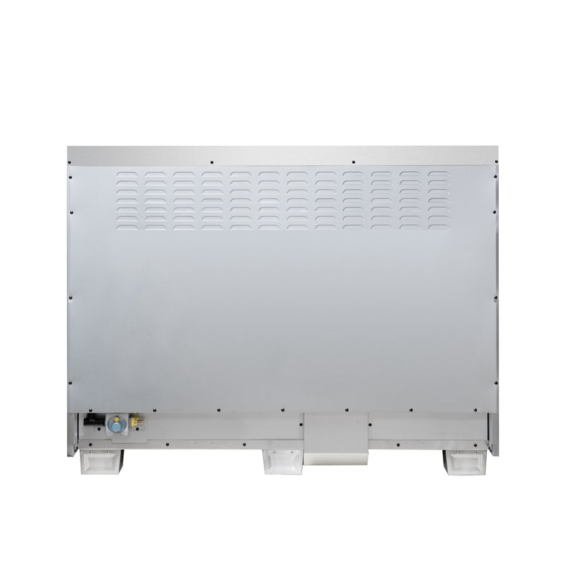 Forno Capriasca 48" 6.58 cu. ft. Dual Fuel Range with 8 Brass Burners, Air Fryer Kit, Rotisserie Kit, Wok Support & Griddle in White with Antique Brass Handles, FFSGS6387-48WHT