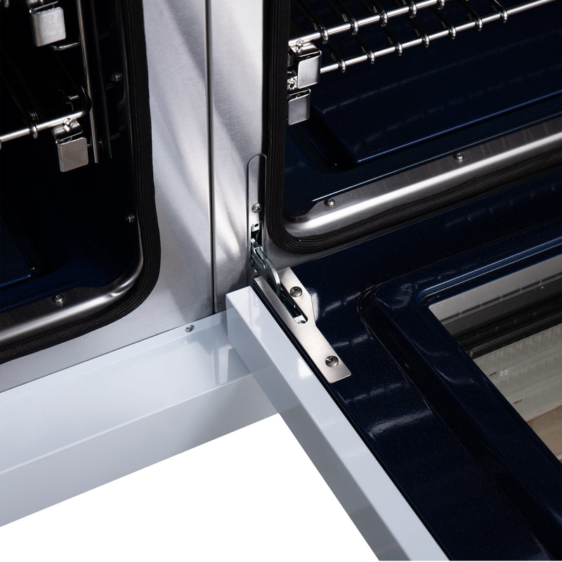 Forno Capriasca 48" 6.58 cu. ft. Dual Fuel Range with 8 Brass Burners, Air Fryer Kit, Rotisserie Kit, Wok Support & Griddle in White with Antique Brass Handles, FFSGS6387-48WHT