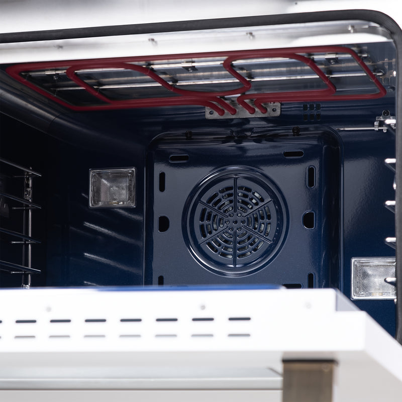 Forno Capriasca 48" 6.58 cu. ft. Dual Fuel Range with 8 Brass Burners, Air Fryer Kit, Rotisserie Kit, Wok Support & Griddle in White with Antique Brass Handles, FFSGS6387-48WHT