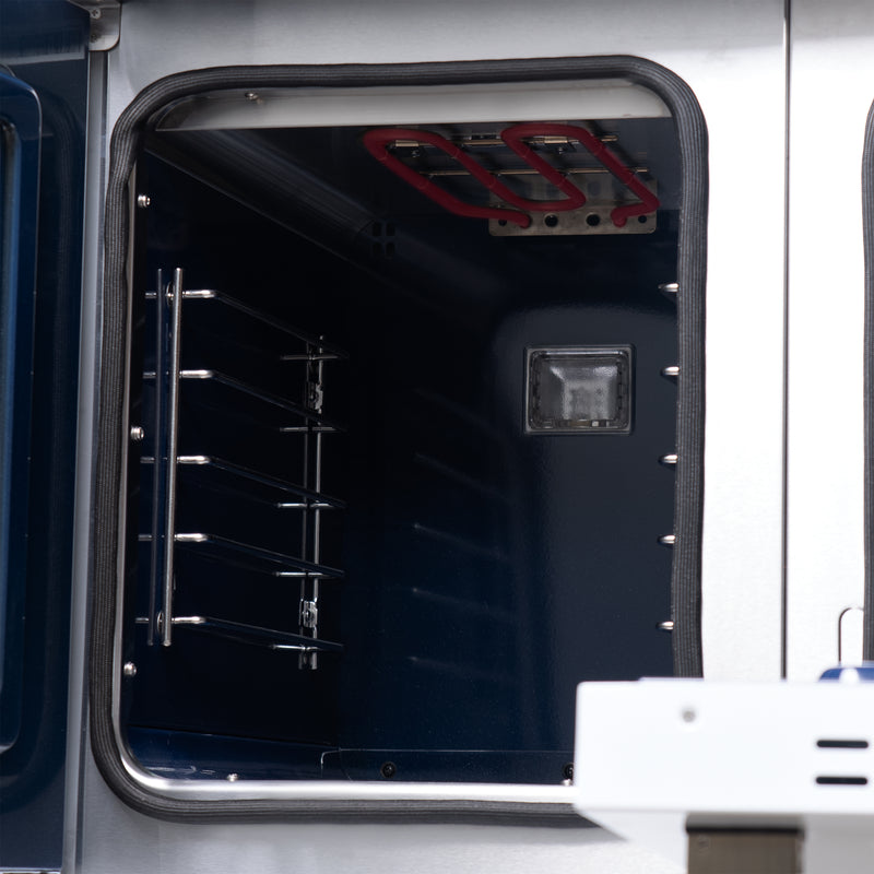 Forno Capriasca 48" 6.58 cu. ft. Dual Fuel Range with 8 Brass Burners, Air Fryer Kit, Rotisserie Kit, Wok Support & Griddle in White with Antique Brass Handles, FFSGS6387-48WHT