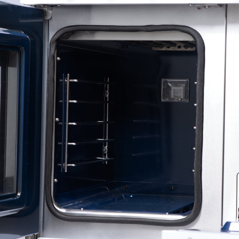 Forno Capriasca 48" 6.58 cu. ft. Dual Fuel Range with 8 Brass Burners, Air Fryer Kit, Rotisserie Kit, Wok Support & Griddle in White with Antique Brass Handles, FFSGS6387-48WHT