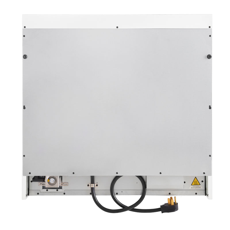 Forno Antico 36" Freestanding Dual Fuel Range in White, Brass Burners, 6 Burners, with Antique Brass Handles, FFSGS6113-36WHT