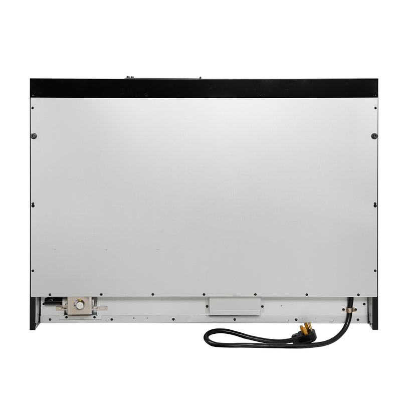 Forno Antico 48" Freestanding Dual Fuel Range in Black, Double Oven, 8 Burners, with Antique Brass Handles, FFSGS6113-48BLK