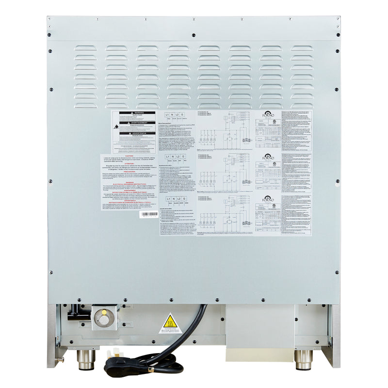 Forno Galiano 30" Freestanding French Door Dual Fuel Range in White, True Convection, 5 Burners, with Antique Brass Handles, FFSGS6356-30WHT