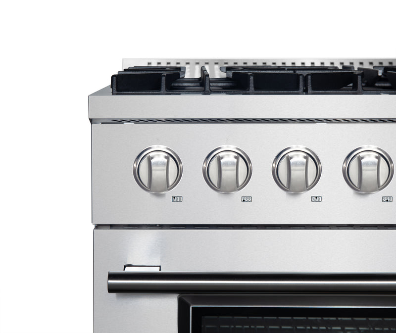 Forno Marco 36" Freestanding Dual Fuel Range in Stainless Steel, True Convection, 6 Burners, FFSGS6197-36
