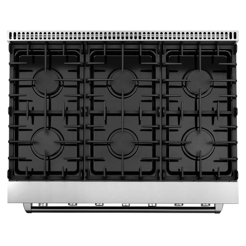 Cosmo 36" Haven Collection 6.0 cu. ft. Freestanding Gas Range in Matte Black, Convection Fan, 6 Sealed Burners, COS-EPGR366