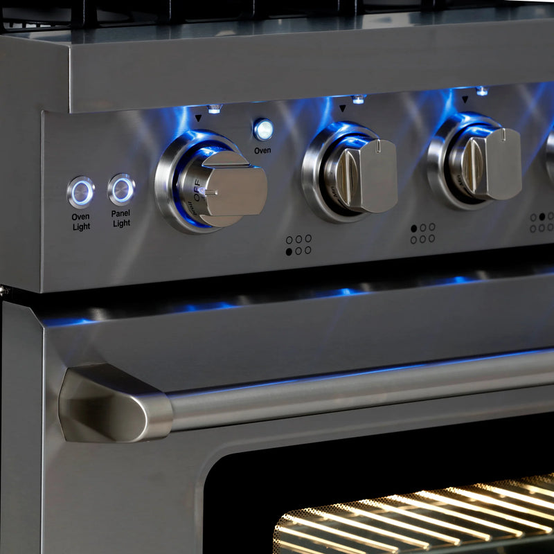 Cosmo 36" Haven Collection 6.0 cu. ft. Freestanding Gas Range in Matte Black, Convection Fan, 6 Sealed Burners, COS-EPGR366