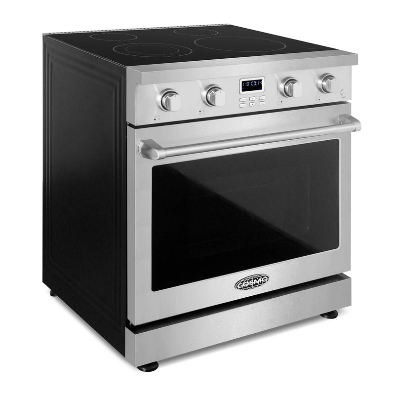 Cosmo 30" Haven Collection 4.8 cu. ft. Electric Range in Stainless Steel, Convection Oven, 4 Burners, COS-ERC304KBD