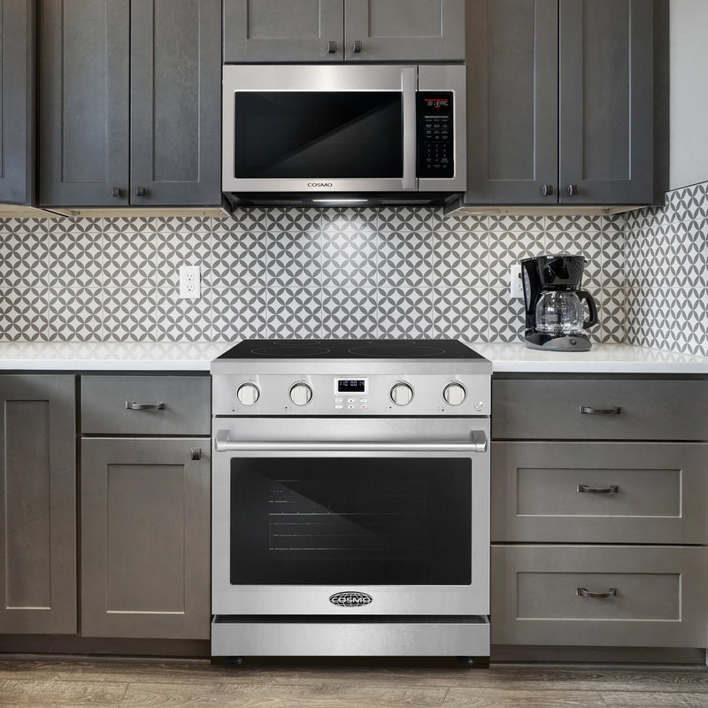 Cosmo 30" Haven Collection 4.8 cu. ft. Electric Range in Stainless Steel, Convection Oven, 4 Burners, COS-ERC304KBD
