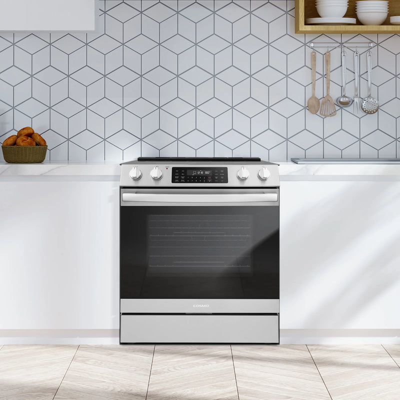 Cosmo 30" Haven Collection 6.3 cu. ft. Freestanding Electric Range in Stainless Steel, Air Fry, Self-Clean, COS-ERC305WKTD