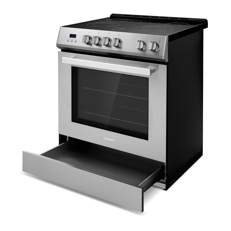 Cosmo 30" Stellar Collection 5.0 cu. ft. Electric Range in Stainless Steel, Convection Oven, 4 Burners, COS-ERD304K