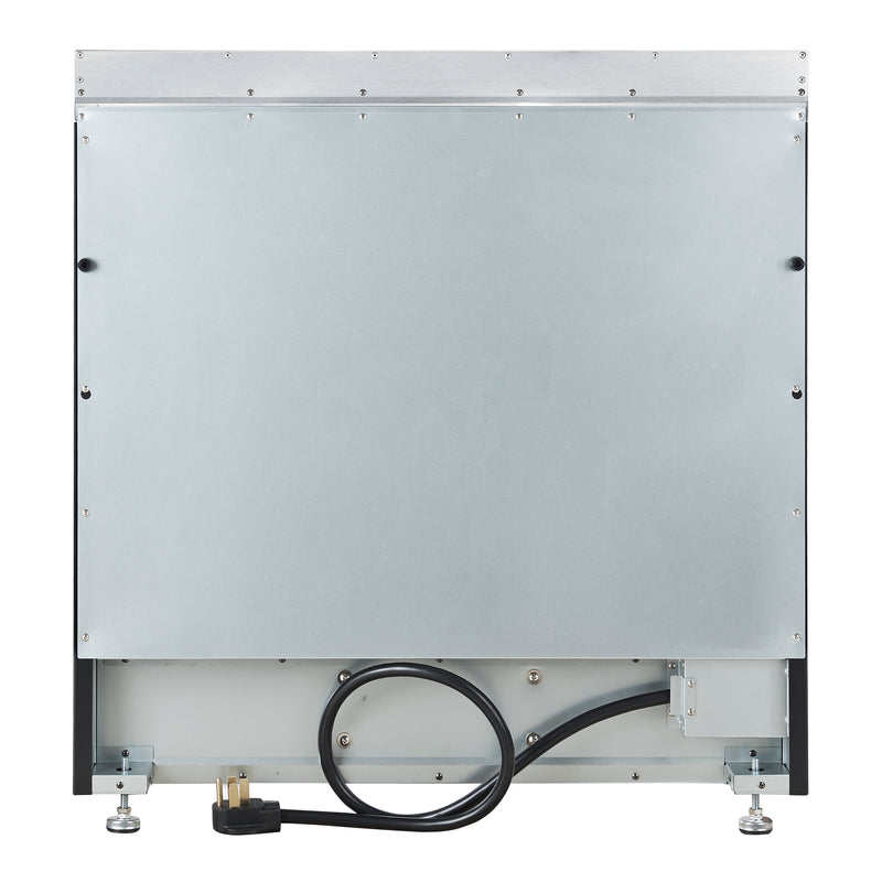 Forno Paolo 36" Freestanding Electric Range in Black, True Convection, 6 Burners, with Antique Brass Handles, FFSEL6011-36BLK