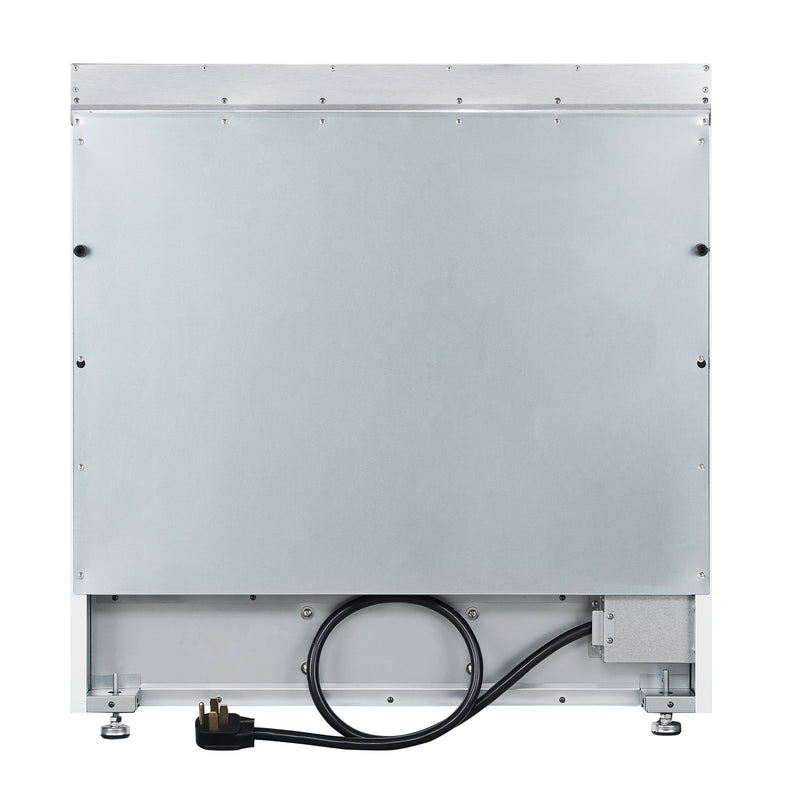 Forno Paolo 36" Freestanding Electric Range in White, True Convection, 6 Burners, with Antique Brass Handles, FFSEL6011-36WHT