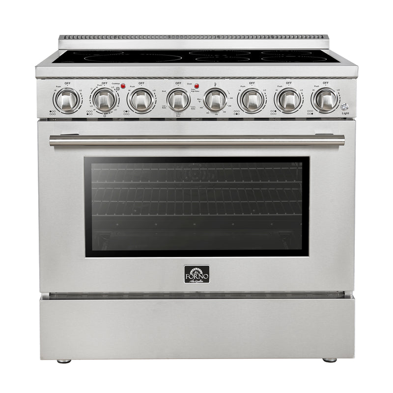 Forno Paolo 36" Freestanding Electric Range in Stainless Steel, True Convection, 6 Burners, FFSEL6011-36