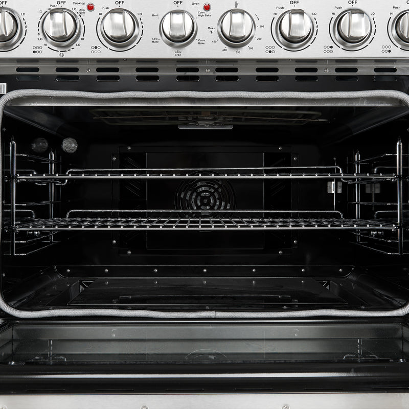 Forno Paolo 36" Freestanding Electric Range in Stainless Steel, True Convection, 6 Burners, FFSEL6011-36
