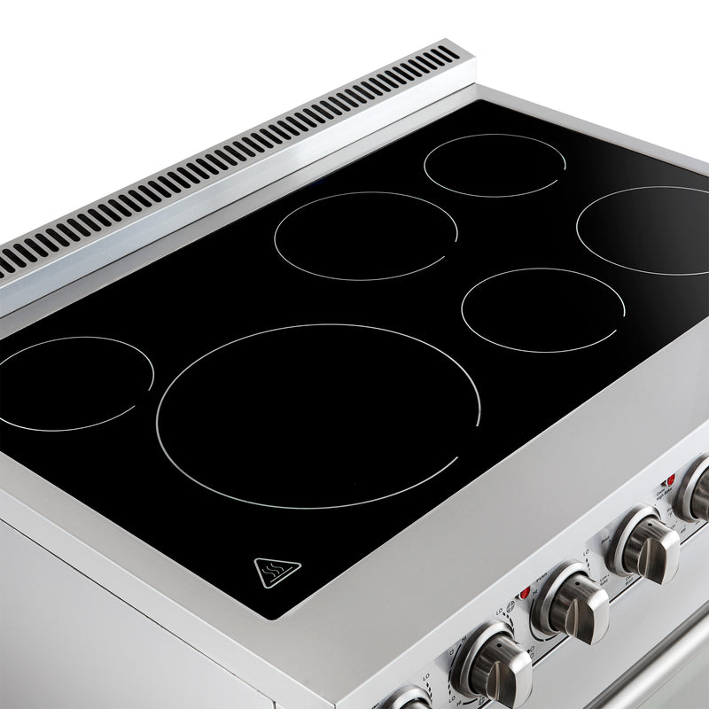 Forno Paolo 36" Freestanding Electric Range in Stainless Steel, True Convection, 6 Burners, FFSEL6011-36