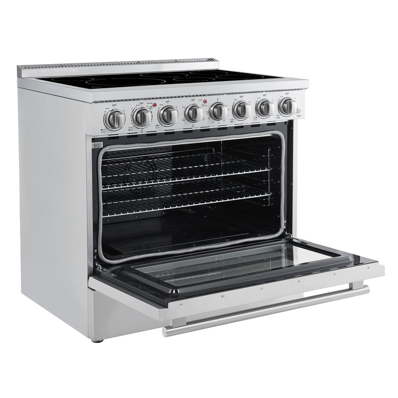 Forno Paolo 36" Freestanding Electric Range in Stainless Steel, True Convection, 6 Burners, FFSEL6011-36