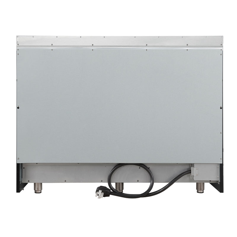 Forno Paolo 48" Freestanding Electric Range in Black, True Convection, 7 Burners, with Antique Brass Handles, FFSEL6011-48BLK