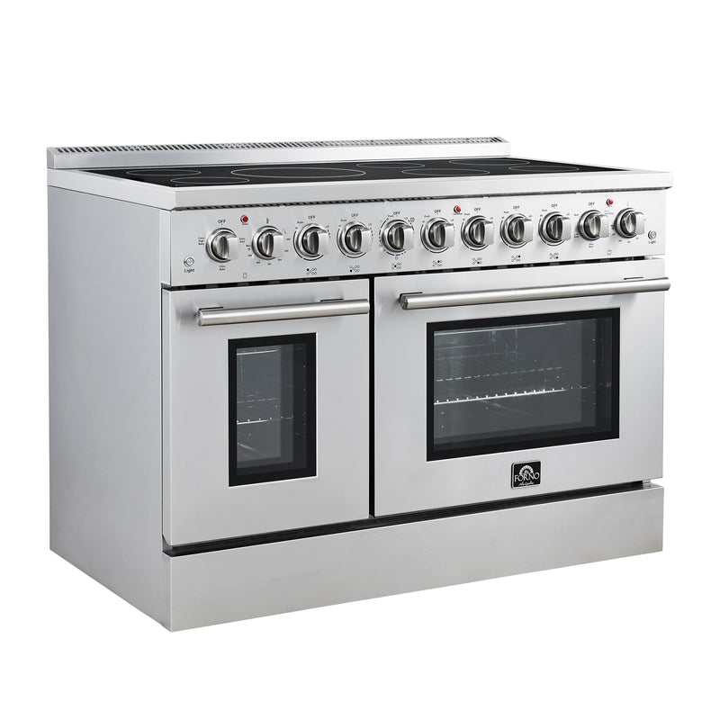 Forno Paolo 48" Freestanding Electric Range in Stainless Steel, True Convection, 7 Burners, FFSEL6011-48