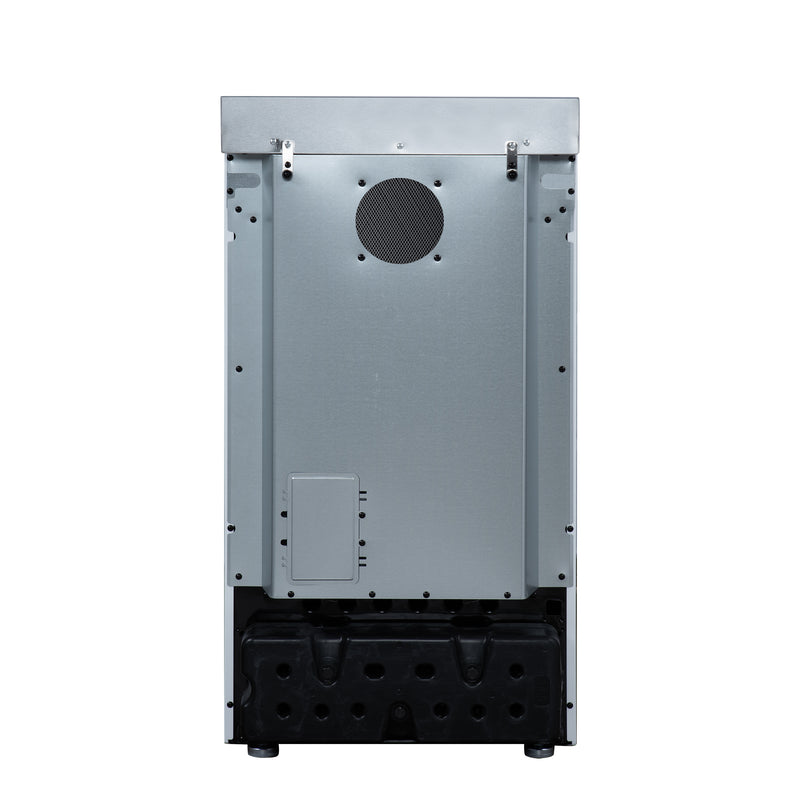 Forno Pallerano 20" Freestanding Electric Range in White, 4 Burners, Storage Drawer, with Antique Brass Handles, FFSEL6052-20WHT