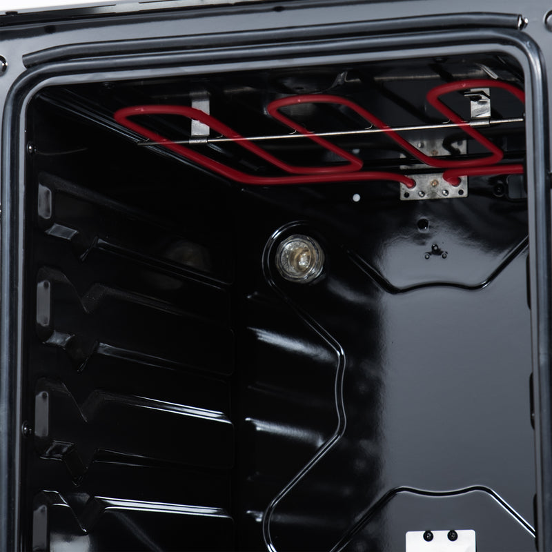 Forno Pallerano 20" Freestanding Electric Range in White, 4 Burners, Storage Drawer, with Antique Brass Handles, FFSEL6052-20WHT