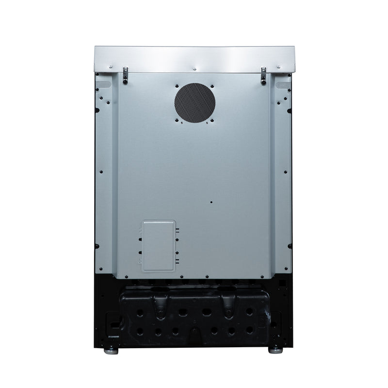 Forno Loiano 24" Freestanding Electric Range in Black, Air Fry, 4 Burners, with Antique Brass Handles, FFSEL6069-24BLK