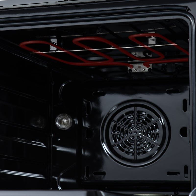 Forno Loiano 24" Freestanding Electric Range in White, with 4 Element Burners, Storage Drawer and Air Fryer Kit, with Antique Brass Handles, FFSEL6069-24WHT