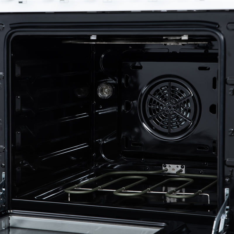 Forno Loiano 24" Freestanding Electric Range in White, with 4 Element Burners, Storage Drawer and Air Fryer Kit, with Antique Brass Handles, FFSEL6069-24WHT