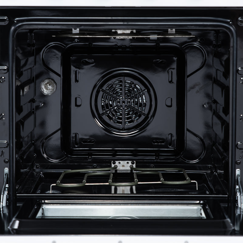 Forno Loiano 24" Freestanding Electric Range in White, with 4 Element Burners, Storage Drawer and Air Fryer Kit, with Antique Brass Handles, FFSEL6069-24WHT