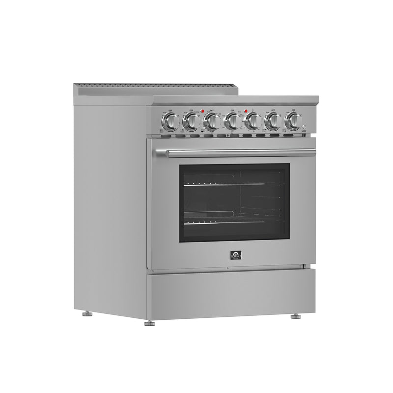 Forno Paolo 30" Freestanding Electric Range in Stainless Steel, True Convection, 5 Burners, FFSEL6011-30