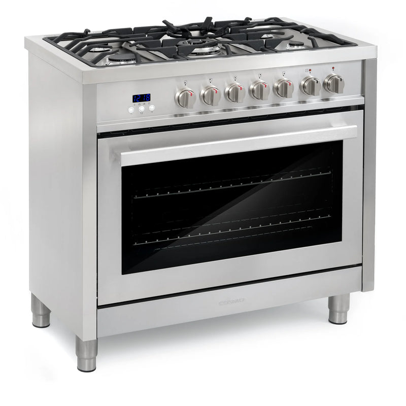 Cosmo 36" Stellar Collection 3.8 cu. ft. Freestanding Dual Fuel Range in Stainless Steel, True Convection, 5 Sealed Burners, F965