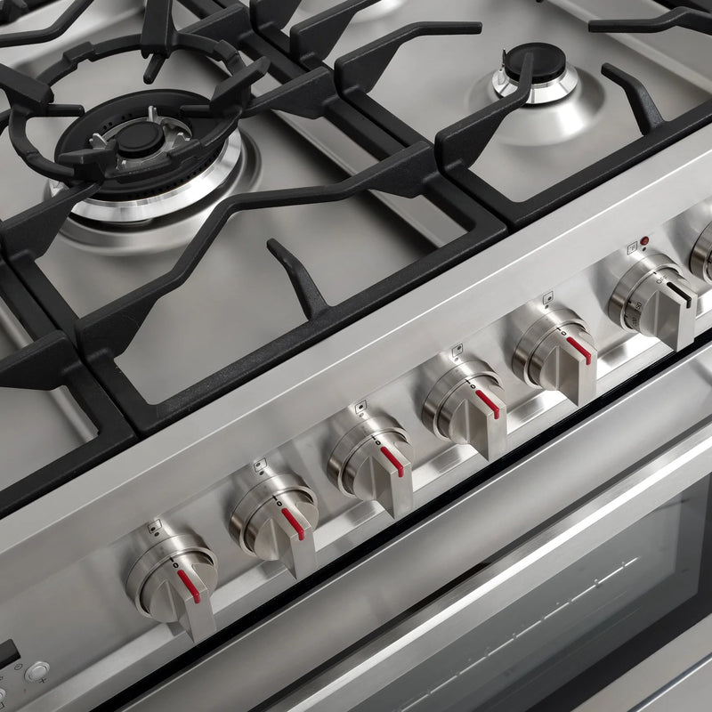 Cosmo 36" Stellar Collection 3.8 cu. ft. Freestanding Dual Fuel Range in Stainless Steel, True Convection, 5 Sealed Burners, COS-F965NF