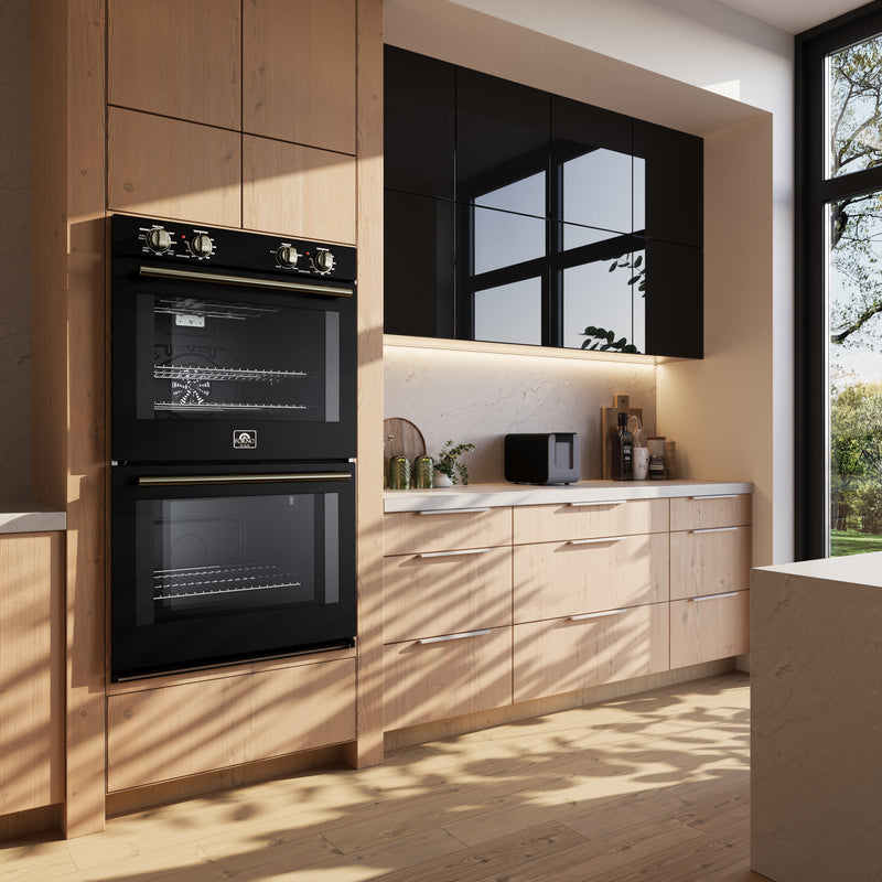 Forno Vomero 30" Double Wall Oven Electric in Black, 10 cu. ft. Total Capacity, True Convection, 6 Cooking Modes, FBOEL1324-30BLK