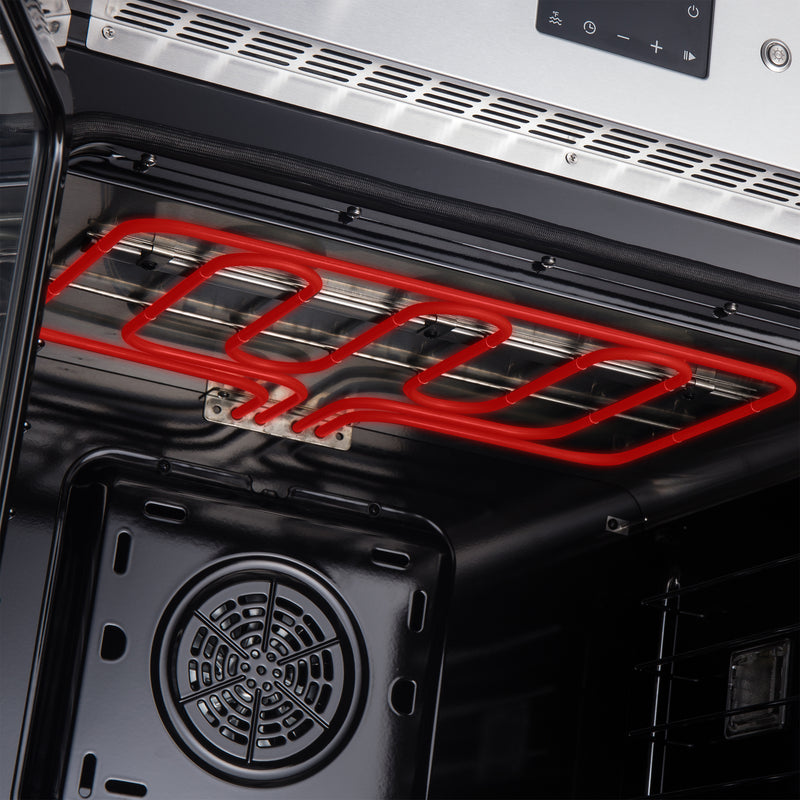 Forno Asti 30" French Door Electric Wall Oven in Stainless Steel, 3.68 cu. ft. True Convection, Air Fry, Self-Clean, FBOEL1333-30