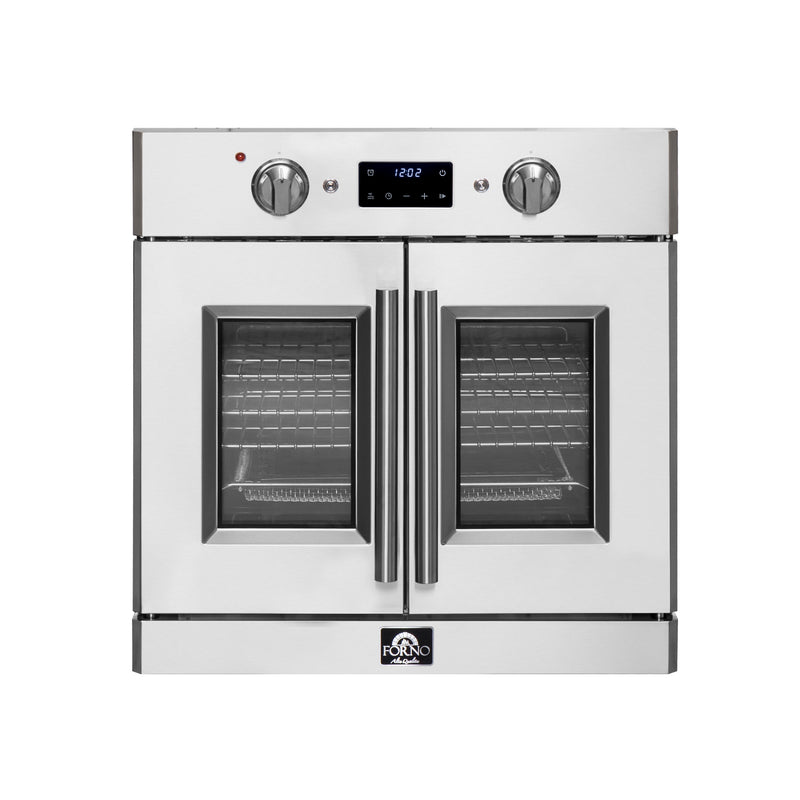 Forno Gallico 30" French Door Electric Wall Oven in Stainless Steel, True Convection, Air Fry, Telescopic Racks, FBOEL1371-30