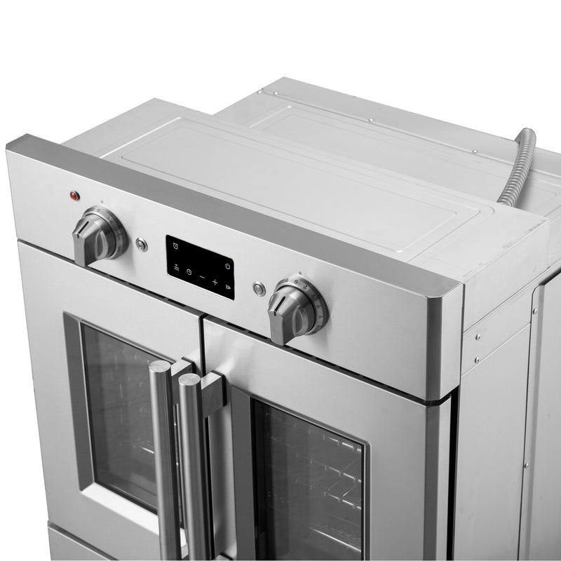 Forno Gallico 30" French Door Electric Wall Oven in Stainless Steel, True Convection, Air Fry, Telescopic Racks, FBOEL1371-30