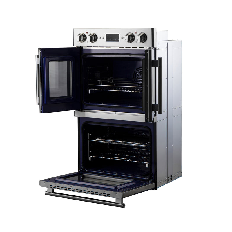 Forno Gallico 30" Double Wall Oven French Door Electric in Stainless Steel, 7.36 cu.ft. True Convection, Air Fry, Sous Vide, FBOEL1388-30