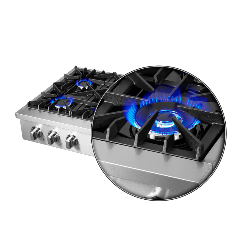 Forno 36" Freestanding Gas Range in Stainless Steel, 6 Sealed Burners, Dual-Ring Burner, Cast-Iron Grates, FCTGS5737-36