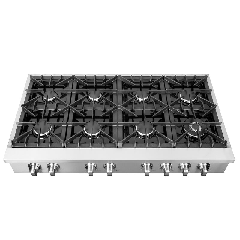 Forno 48" Freestanding Gas Range in Stainless Steel, 8 Sealed Burners, Cast-Iron Grates, Griddle, FCTGS5737-48