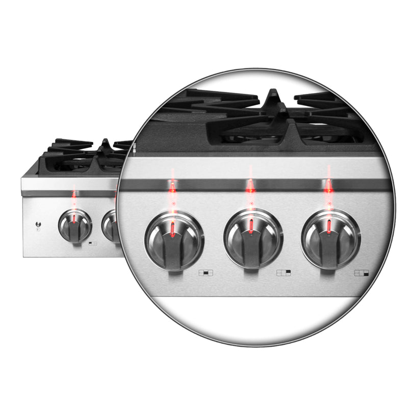Forno 30" Freestanding Gas Range in Stainless Steel, 6 Sealed Brass Burners, Cast-Iron Grates, Griddle, FCTGS5751-30