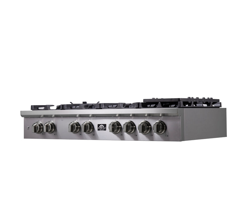Forno 48" Freestanding Gas Range in Stainless Steel, 8 Sealed Brass Burners, Cast-Iron Grates, Griddle, FCTGS5751-48