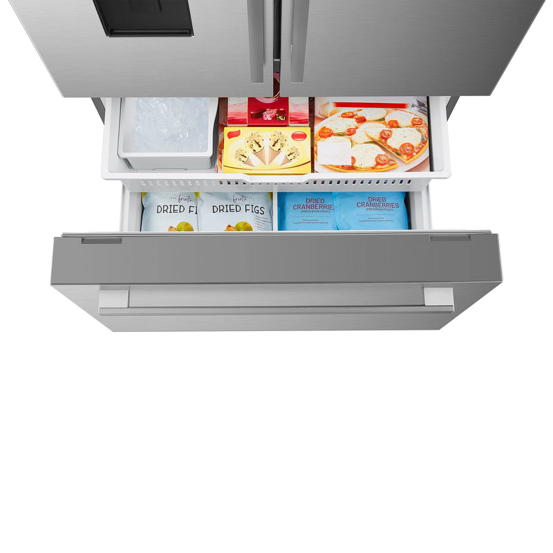 Cosmo Counter Depth French Door Refrigerator in Stainless Steel, 22.4 cu. ft. Capacity, Fingerprint-Resistant, COS-FDR223GWSS