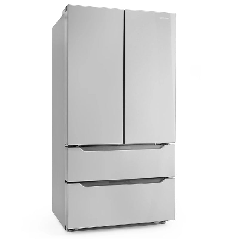 Cosmo 36" Counter-Depth French Door Refrigerator in Stainless Steel, 22.5 cu. ft. Capacity, Ice Maker, COS-FDR225RHSS