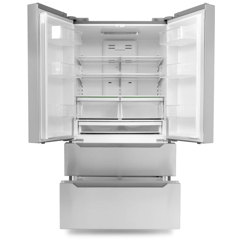 Cosmo 36" Counter-Depth French Door Refrigerator in Stainless Steel, 22.5 cu. ft. Capacity, Ice Maker, COS-FDR225RHSS