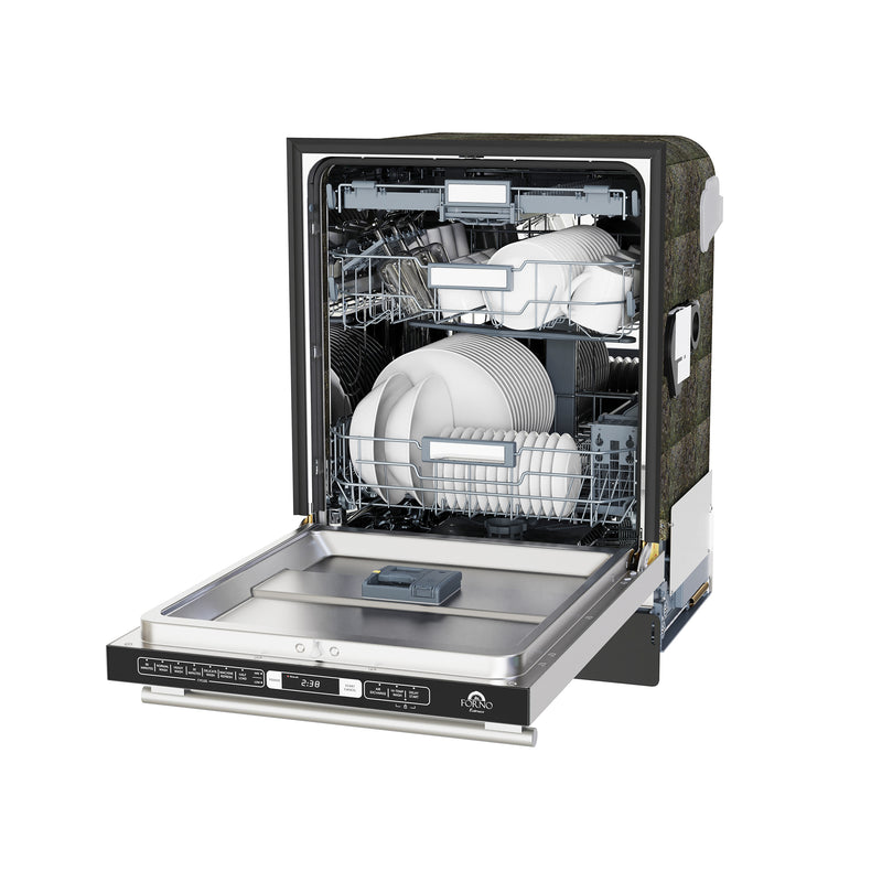 Forno Romano 24" Built-In Tall Tub Dishwasher in Stainless Steel, 7 Wash Programs, 52 dBA Quiet Operation, ENERGY STAR, FDWBI8035-24S