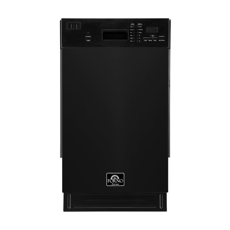 Forno Polo 18" Built-in Dishwasher in Black, 8 Place Settings, 6 Wash Programs, ENERGY STAR Certified, FDWBI8041-18BLK