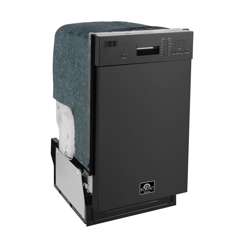 Forno Polo 18" Built-in Dishwasher in Black, 8 Place Settings, 6 Wash Programs, ENERGY STAR Certified, FDWBI8041-18BLK
